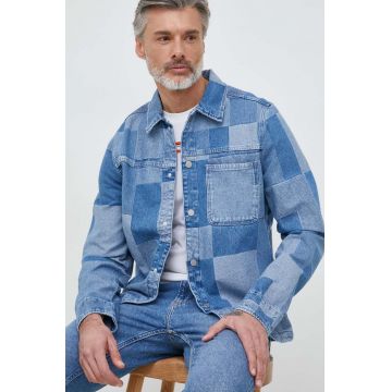 Pepe Jeans camasa jeans Denton barbati, cu guler clasic, regular