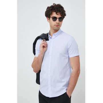 Armani Exchange camasa din bumbac barbati, cu guler button-down, slim