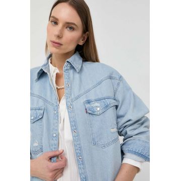 Levi's camasa jeans femei, cu guler clasic, relaxed