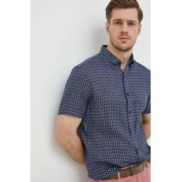 Michael Kors camasa de in culoarea albastru marin, cu guler button-down, slim