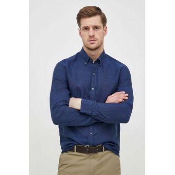 Michael Kors camasa de in culoarea albastru marin, cu guler button-down, slim