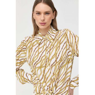 MICHAEL Michael Kors camasa din amestec de matase culoarea alb, cu guler clasic, regular