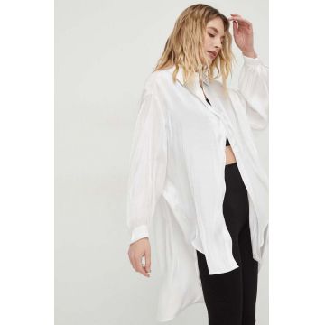 Answear Lab camasa femei, culoarea alb, cu guler clasic, relaxed