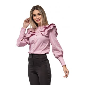 Camasa cu volane si maneci bishop Zoe