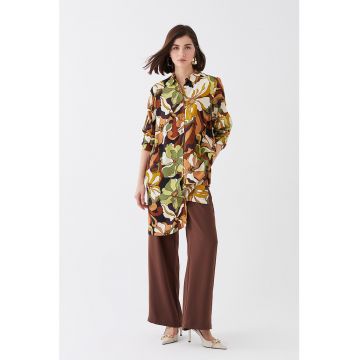 Camasa lunga cu imprimeu floral