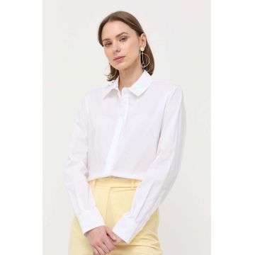 Liviana Conti camasa femei, culoarea alb, cu guler clasic, regular