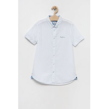 Pepe Jeans camasa de bumbac pentru copii Misterton culoarea alb