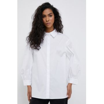 Joop! camasa femei, culoarea alb, cu guler clasic, relaxed