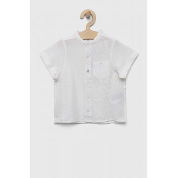 zippy cămașă din amestec de in pentru copii culoarea alb