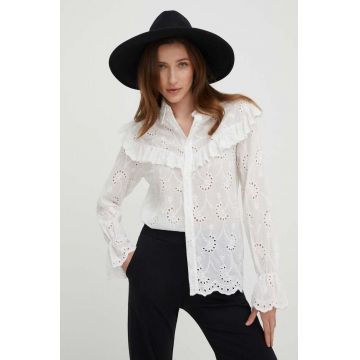Answear Lab camasa femei, culoarea alb, cu guler clasic, regular