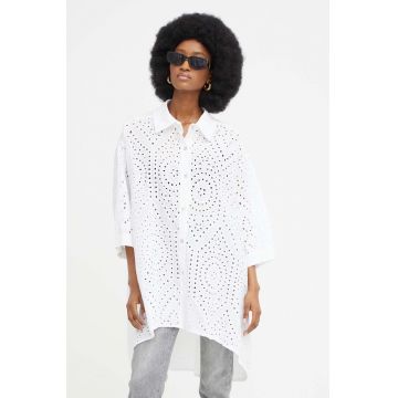 Answear Lab camasa femei, culoarea alb, cu guler clasic, relaxed