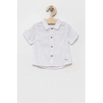 Birba&Trybeyond cămașă de in pentru copii culoarea alb