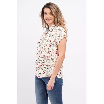 Camasa cu maneci scurte si imprimeu floral Camasa cu maneci scurte si imprimeu floral
