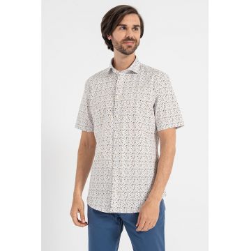 Camasa cu maneci scurte si imprimeu geometric