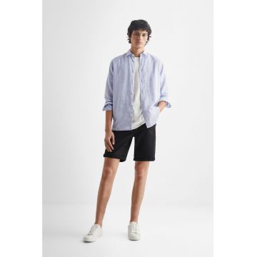 Camasa din amestec de in cu model in dungi Summers