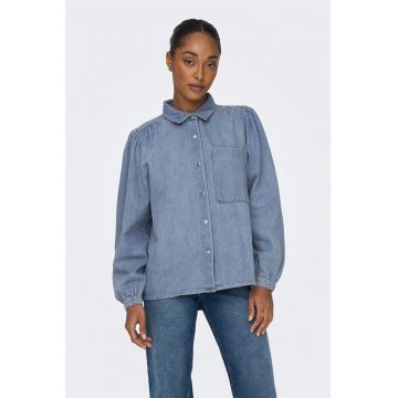 Camasa regular fit de chambray cu buzunar pe piept