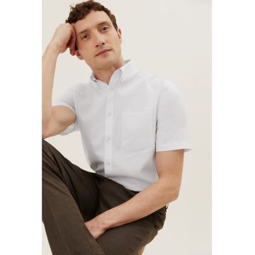 Camasa regular fit din bumbac cu guler fixat cu nasturi
