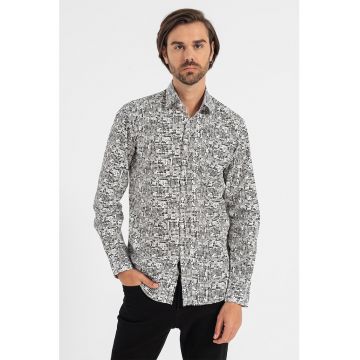 Camasa slim fit cu imprimeu
