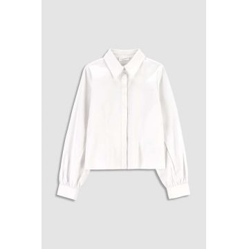 Coccodrillo camasa de bumbac pentru copii culoarea alb