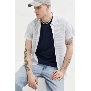 Hollister Co. camasa barbati, culoarea verde, cu guler button-down, regular