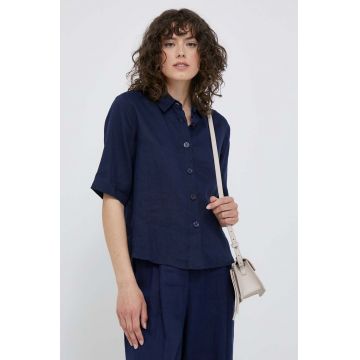 United Colors of Benetton camasa de in culoarea albastru marin, cu guler clasic, relaxed