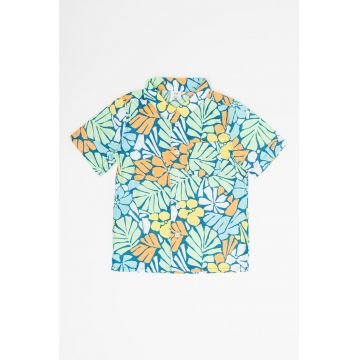 Camasa de bumbac cu imprimeu tropical
