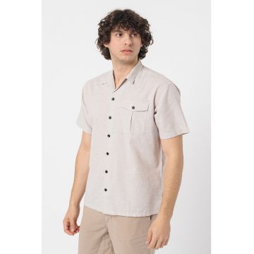 Camasa din amestec de in cu buzunar cu clapa Summer