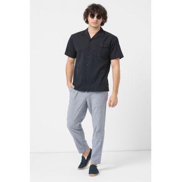 Camasa din amestec de in cu buzunar cu clapa Summer