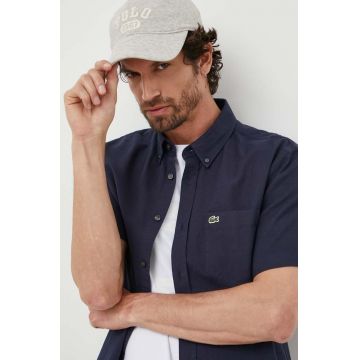 Lacoste camasa din bumbac barbati, culoarea albastru marin, cu guler button-down, regular Lacoste camasa din bumbac barbati, culoarea albastru marin, cu guler button-down, regular