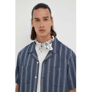 Levi's camasa barbati, culoarea albastru marin, relaxed
