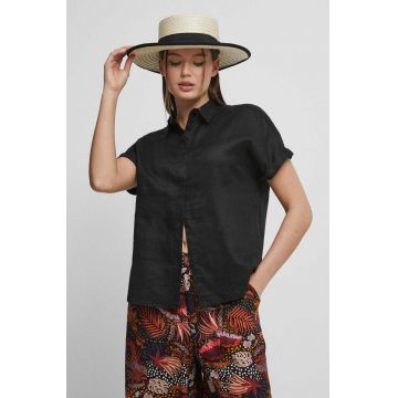 Medicine camasa de in culoarea negru, cu guler clasic, regular