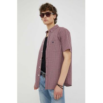 Mustang camasa din bumbac barbati, culoarea rosu, cu guler button-down, regular