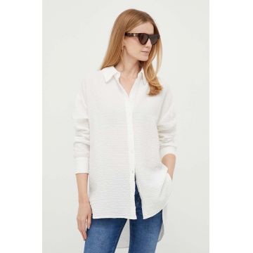 Rich & Royal camasa femei, culoarea alb, cu guler clasic, relaxed