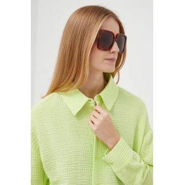 Rich & Royal camasa femei, culoarea verde, cu guler clasic, relaxed