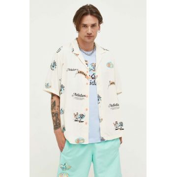 adidas Originals camasa barbati, culoarea bej, relaxed