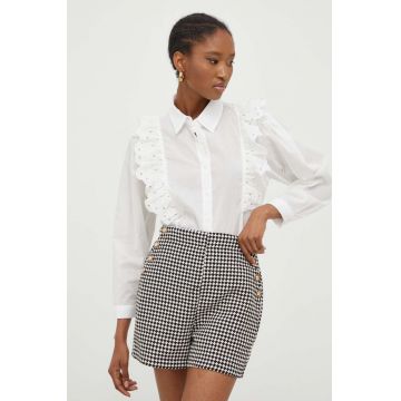 Answear Lab camasa din bumbac femei, culoarea alb, cu guler clasic, regular