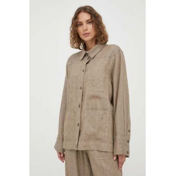 Herskind camasa de in Donna culoarea maro, regular