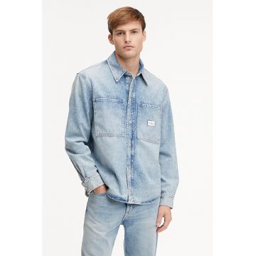 Camasa de denim cu aplicatie logo