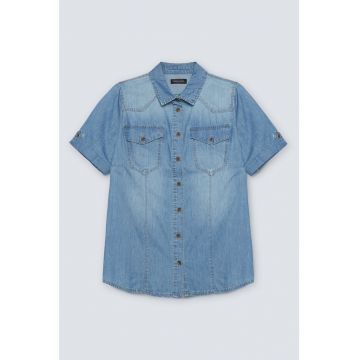 Camasa din chambray cu maneci scurte