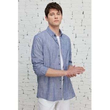 Camasa oxford din bumbac cu model in dungi