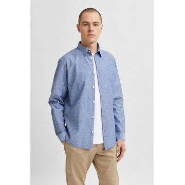 Camasa regular fit din amestec de in