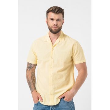 Camasa regular fit din amestec de in