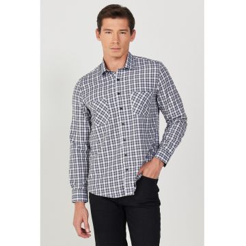 Camasa slim fit cu model in carouri