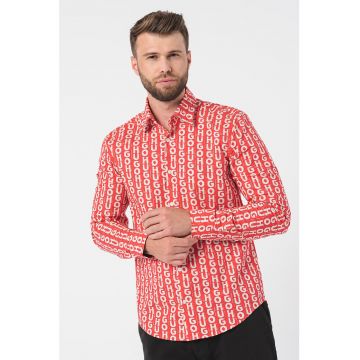 Camasa slim fit cu model logo Ermo