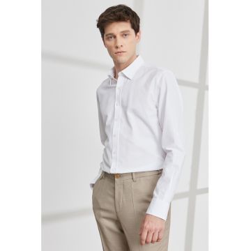 Camasa slim fit din amestec de bumbac