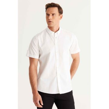 Camasa slim fit din amestec de in