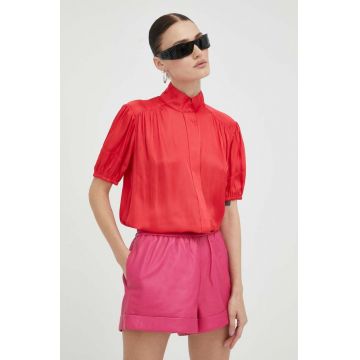 Day Birger et Mikkelsen camasa femei, culoarea rosu, cu guler clasic, regular