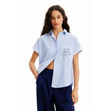 Desigual camasa femei, cu guler clasic, relaxed