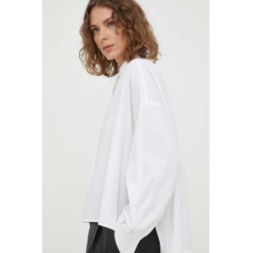 Drykorn camasa Flanna femei, culoarea bej, cu guler clasic, relaxed