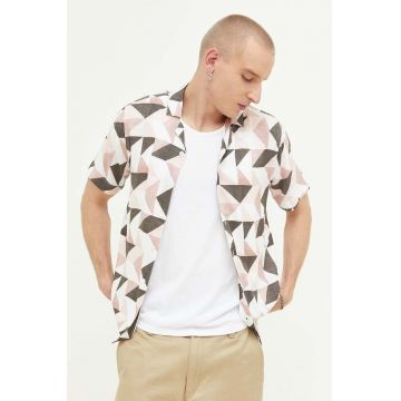 Hollister Co. camasa barbati, culoarea roz, regular